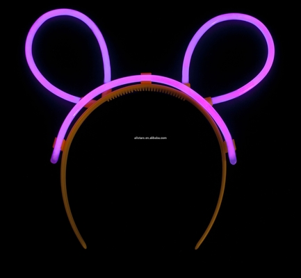 PE Fluorescente Liquid Glow Stick Hairband in diversi colori per feste 5*200mm